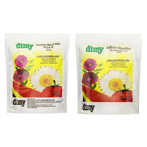Kit Fertilizante Mineral  Dimy Npk 10-10-10 + Npk 04-14-08 Granulado 500g