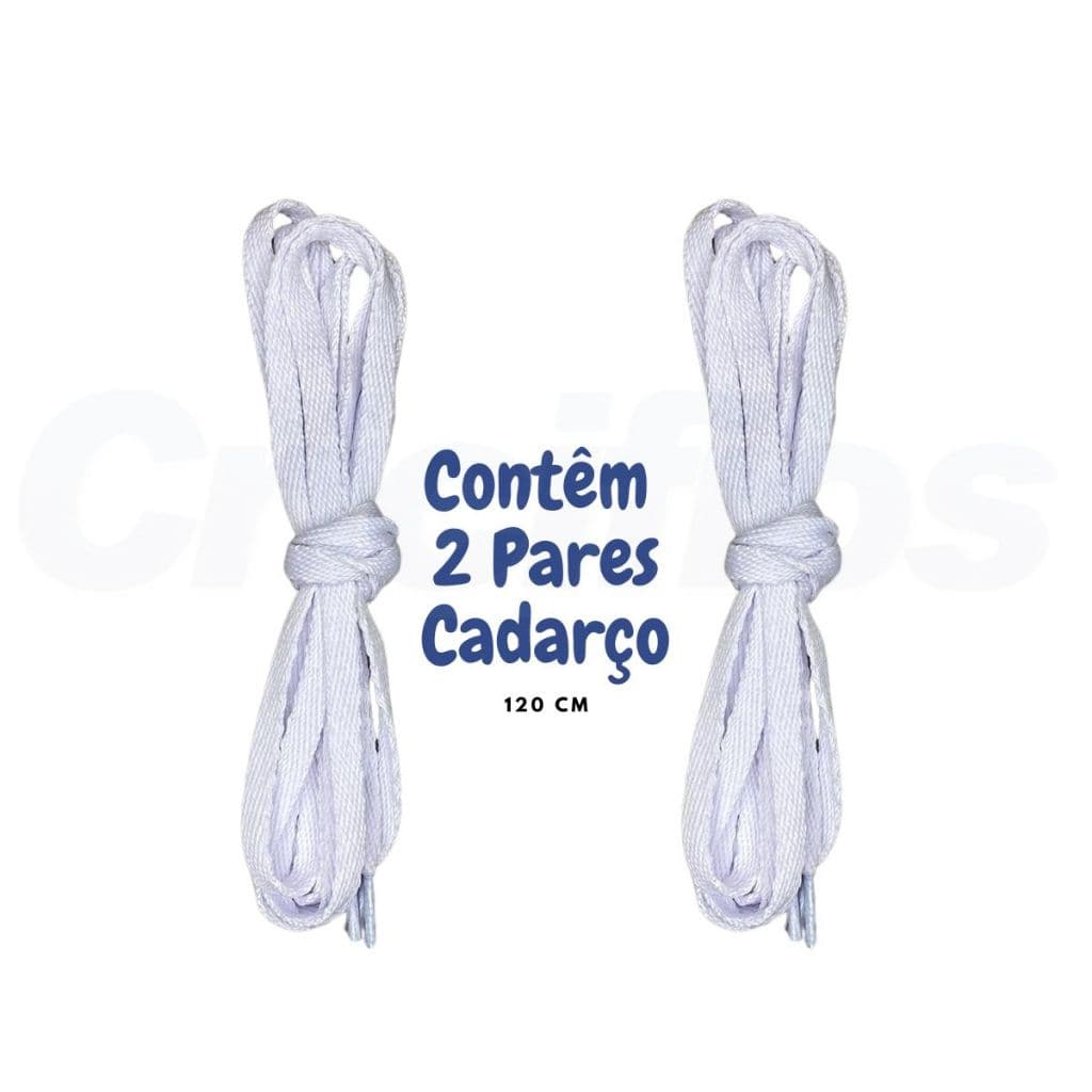 2 Pares Cadarço Tradicional 120cm Adulto Poliéster