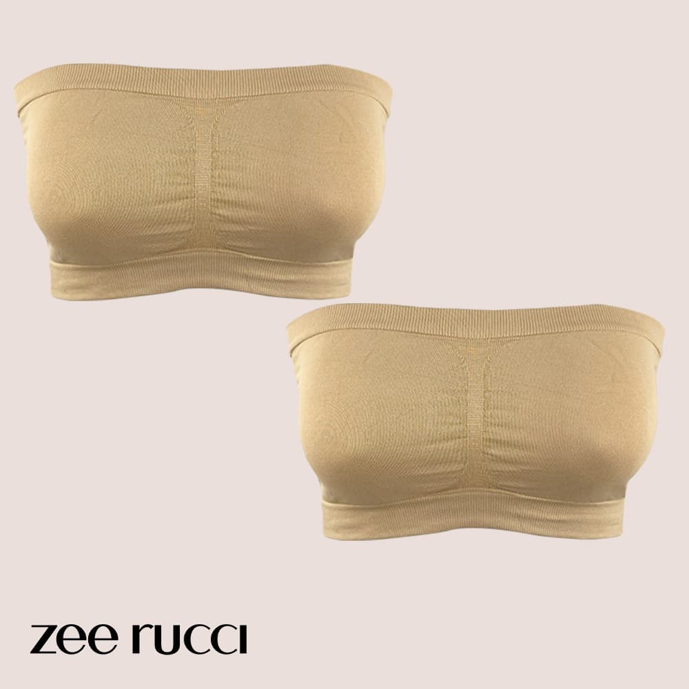 Kit com 2 Tops Faixa Sutiã Zee Rucci Tomara Que Caia Sem Costura e Sem Bojo Realça Sua Silhueta com Elegância