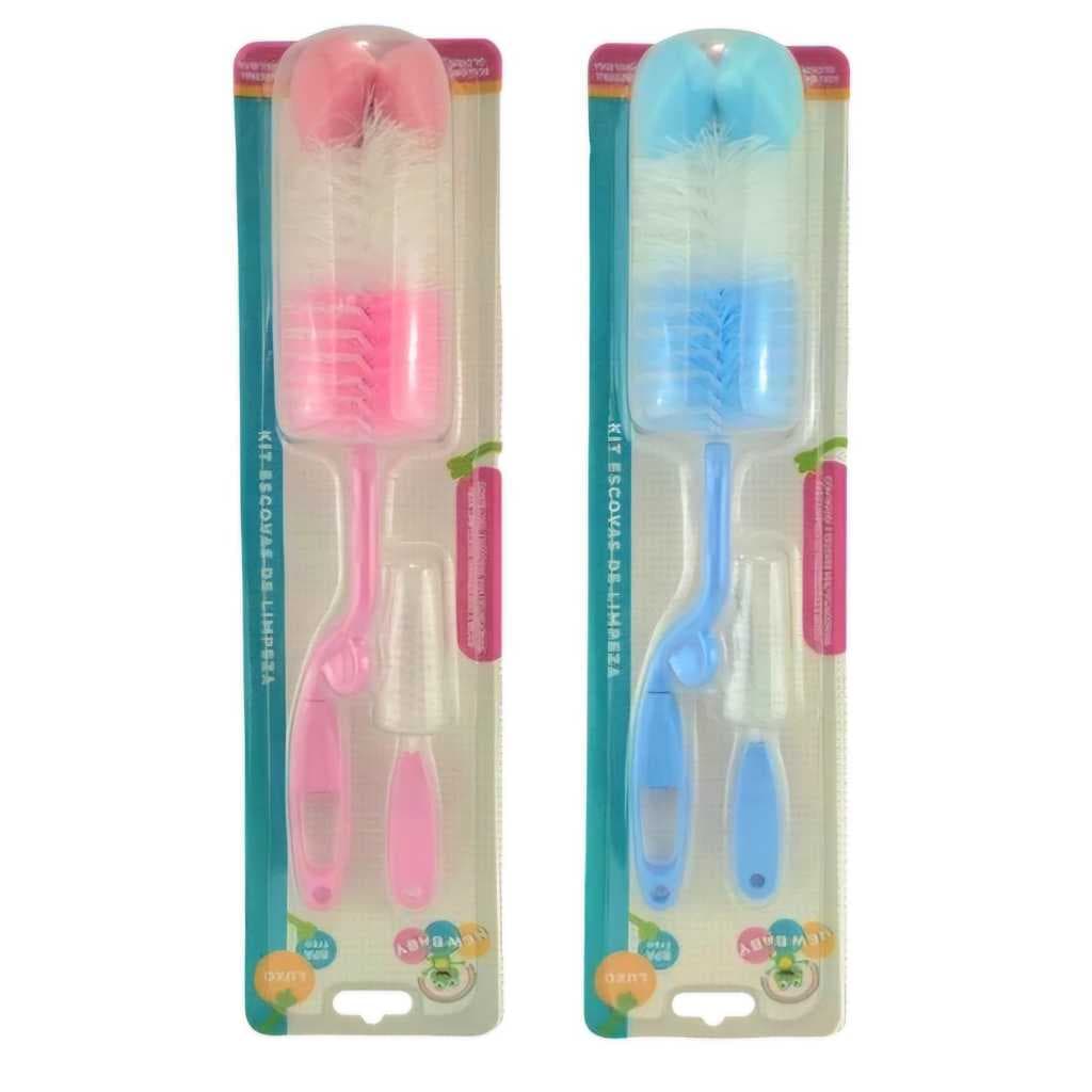 Kit Escovas de Limpeza Multifuncionais 2PÇS - Luxo - NewBaby