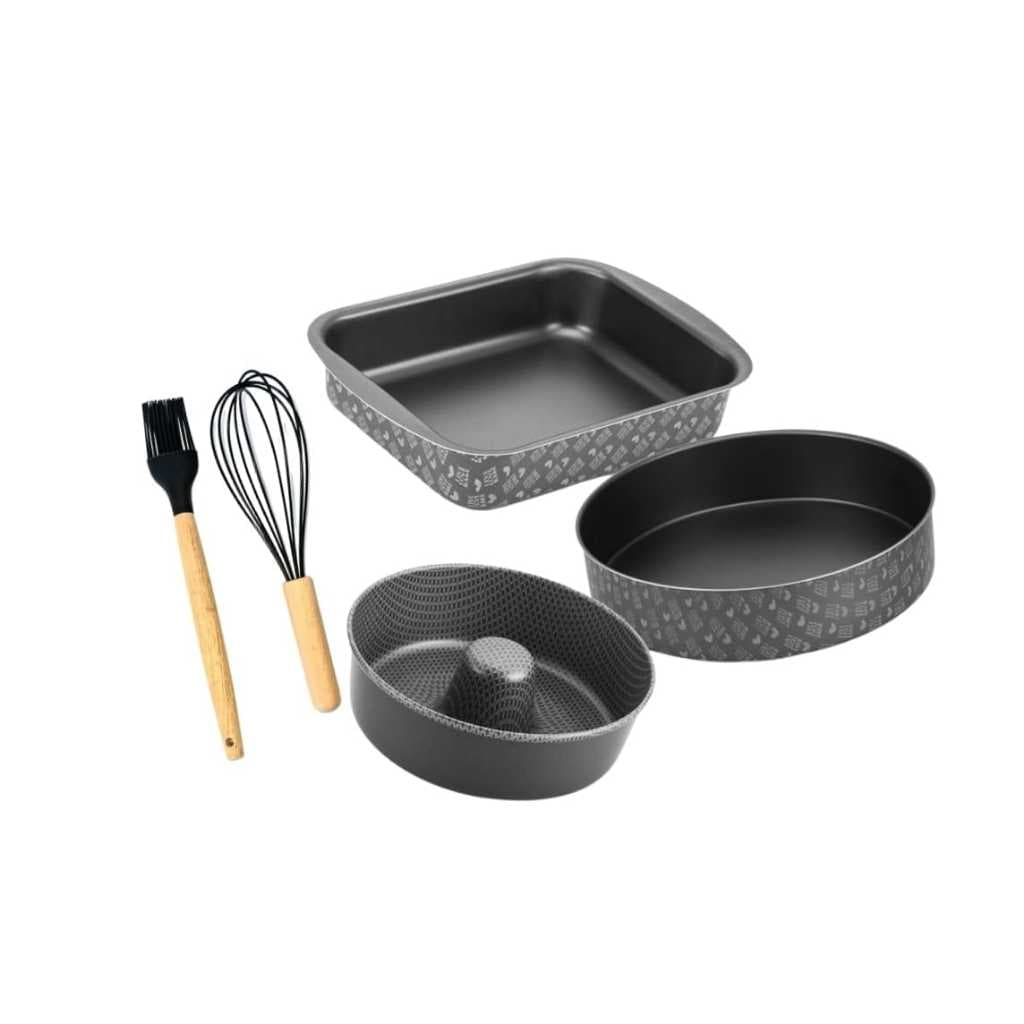 Jogo De Assadeiras Antiaderentes + Utensílios 5 Pçs