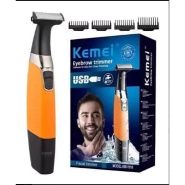 Barbeador Aparador de Pelos Kemei KM- 1910 Portátil Bivolt 110v /220v Máquina de acabamento KM -1910