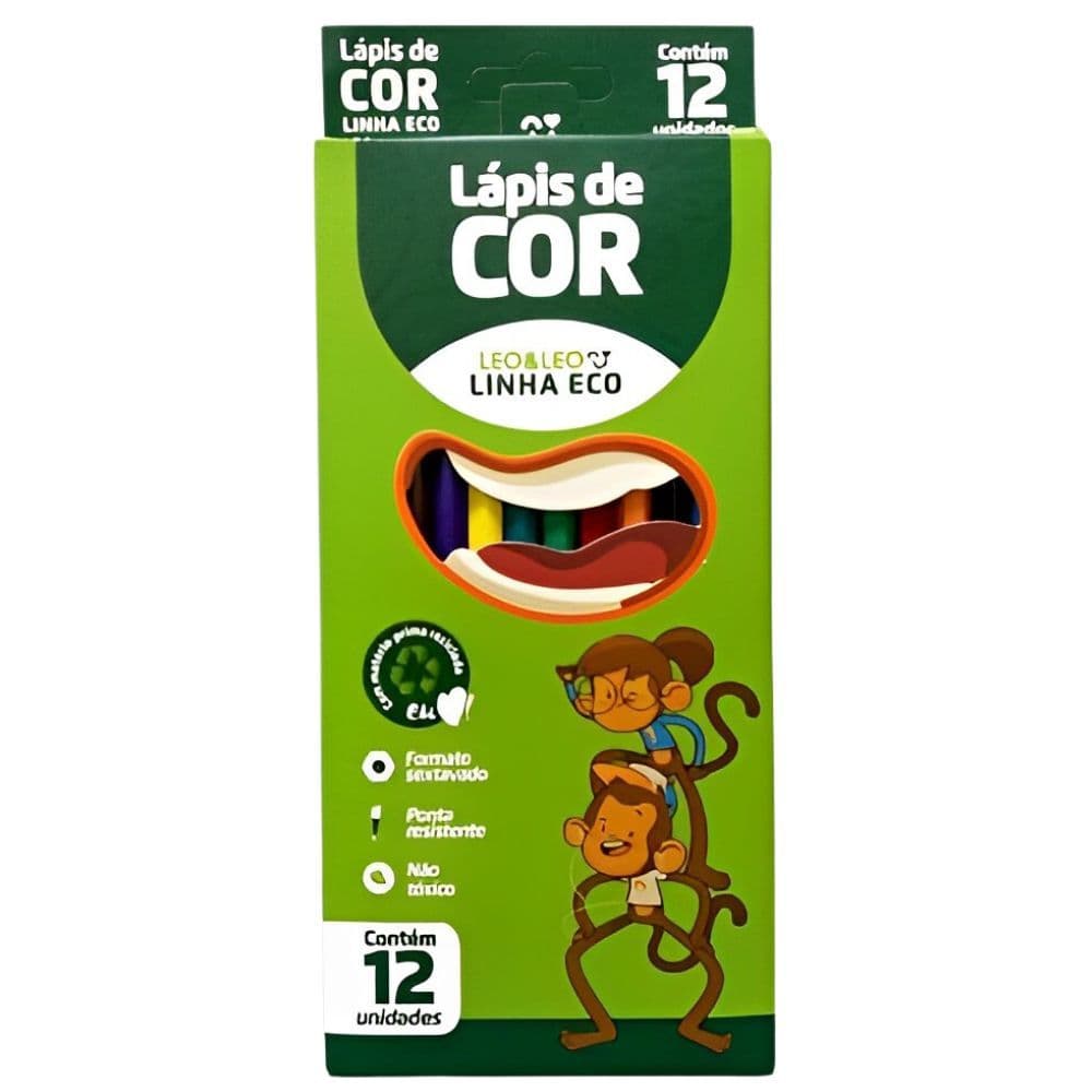Lápis 12 Cores Eco Sextavado Flex Ecológico Und Leo e Leo