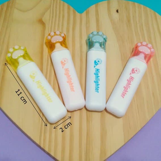 Marca Texto Patinha de Gatinho - 4 Cores