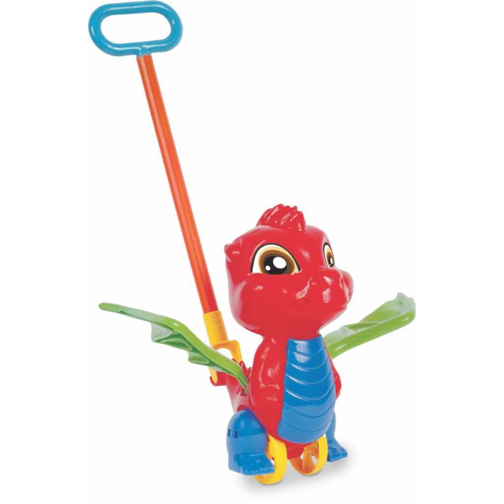 Brinquedo Para Bebe Gira Gira De Empurrar Coordenação Motora Roda Mágica com Hastes Dragãozinho 34cm