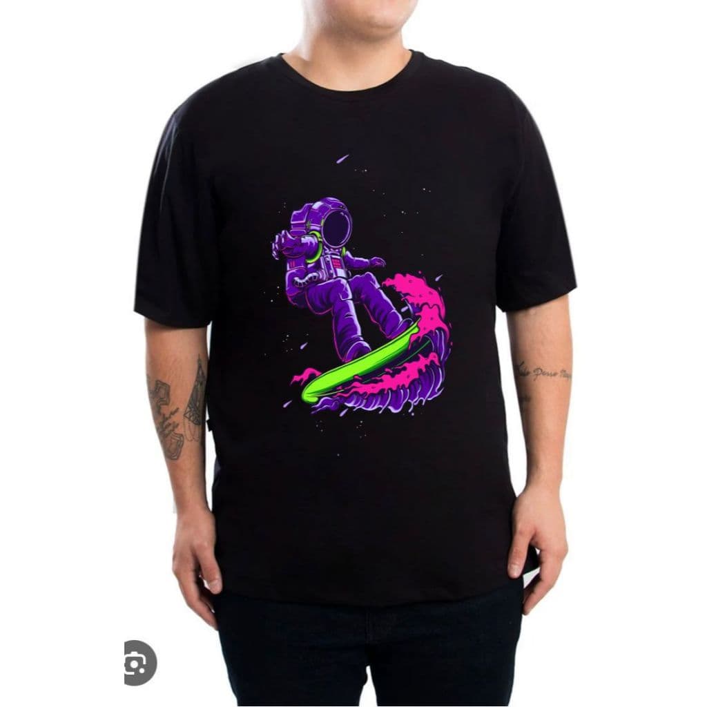 Camiseta Básica ASTRONAUTA SURFISTA moda masculina 100% algodão 30.1 super confortável e estilista
