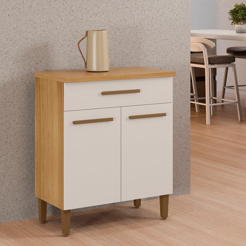 Balcão de Cozinha Multiuso Gabinete 2 Portas 1 Gaveta