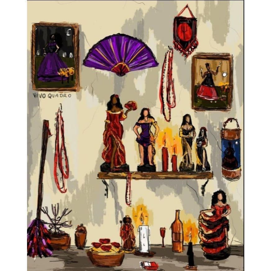 Quadro Decorativo Altar de Pomba Gira