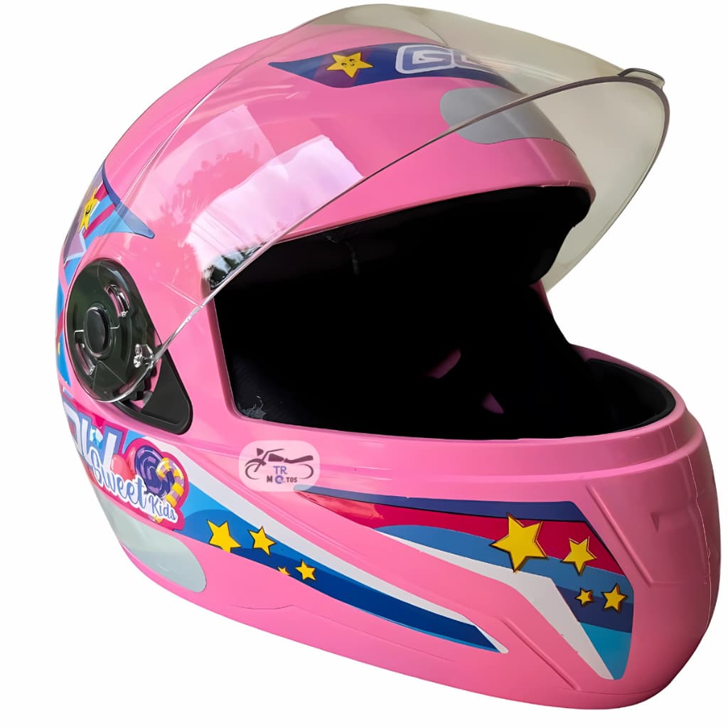 Capacete Feminino Infantil Moto Gow Sweet Kids Rosa Tamanho 54 Criança