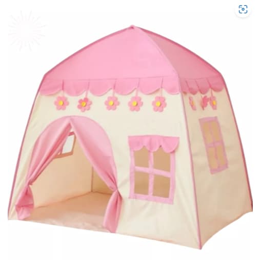 Barraca infantil para meninas, Toca Tenda Infantil, Lindo e Dobravel Facil de Montar (ROSA - FLOR)