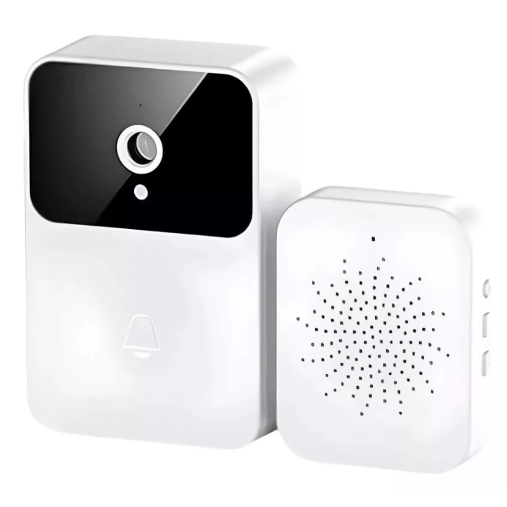 Campainha C/ Câmera Áudio Tempo Real Wifi Inteligente Cor Branco 110v/220v