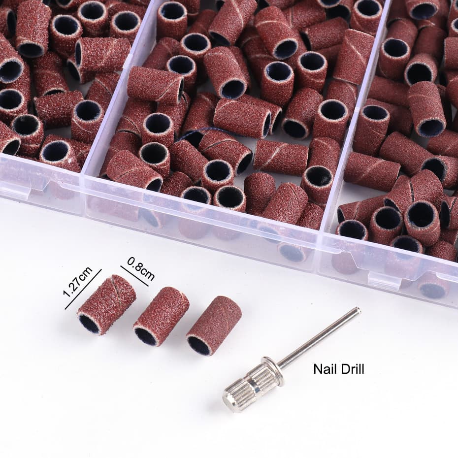 210 pcs/box lixa para máquina de manicure elétrica 180/120/80 grit broca do prego pedicure conjunto ferramenta