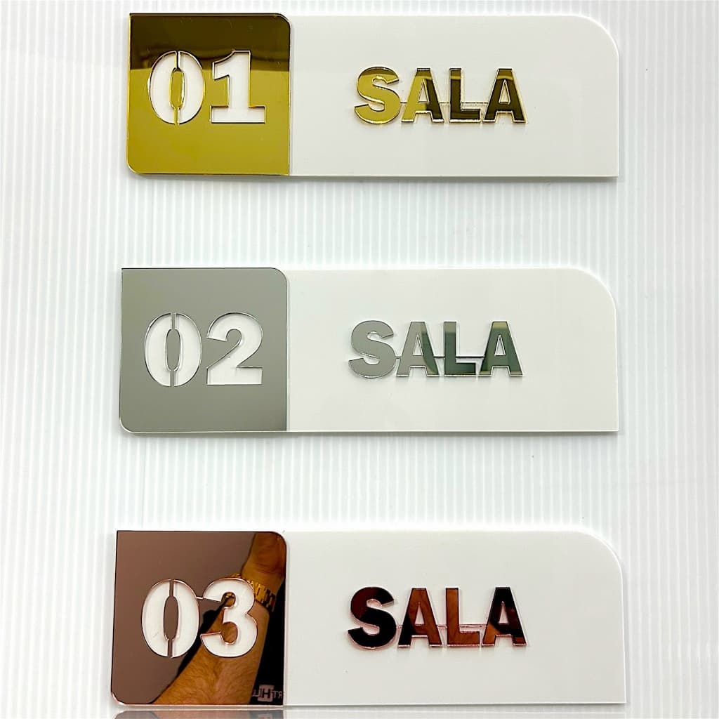 Placa Identificação Sinalização de Diversos Ambiente para Decoração - para Sala, Escritório e Mais