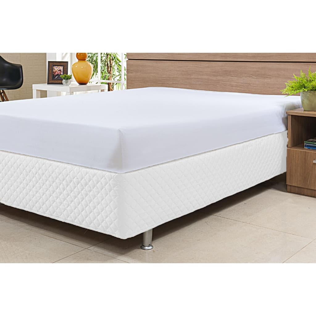 Saia Box Cama Casal Padrão Matelado Ultrassônico Varias Cores