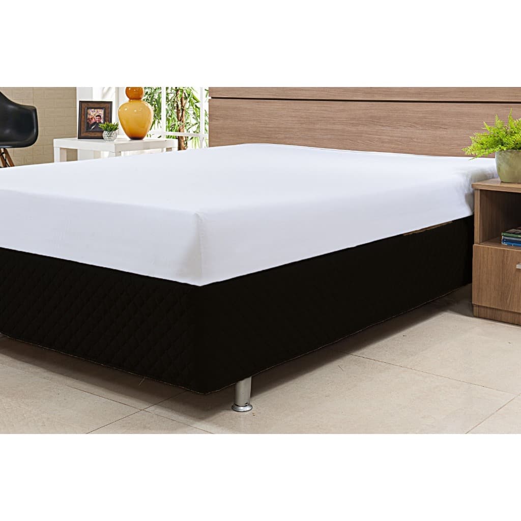 Saia Box Matelada Com Elástico E Com Viés  Queen Size