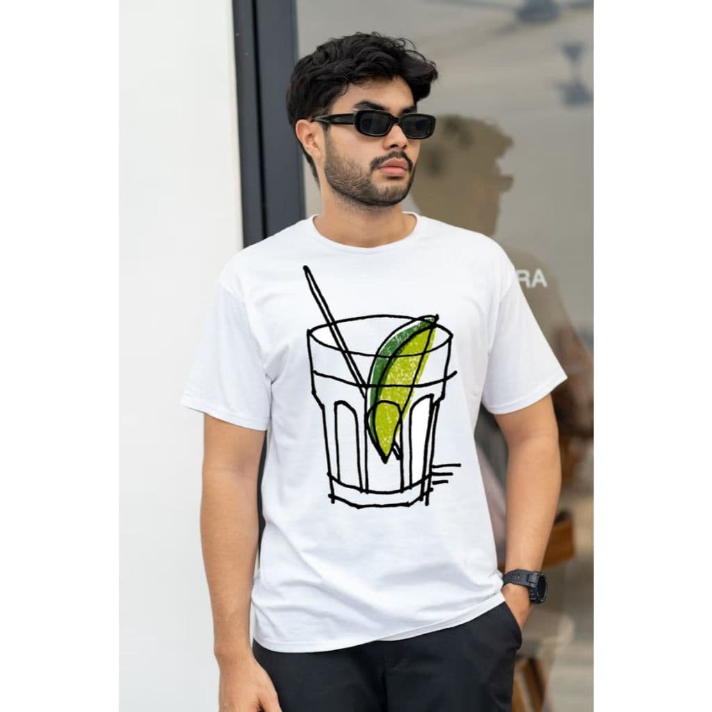 Camiseta Masculina Básica Super Confortável Estampada Drink 100% Algodão Fio 30.1