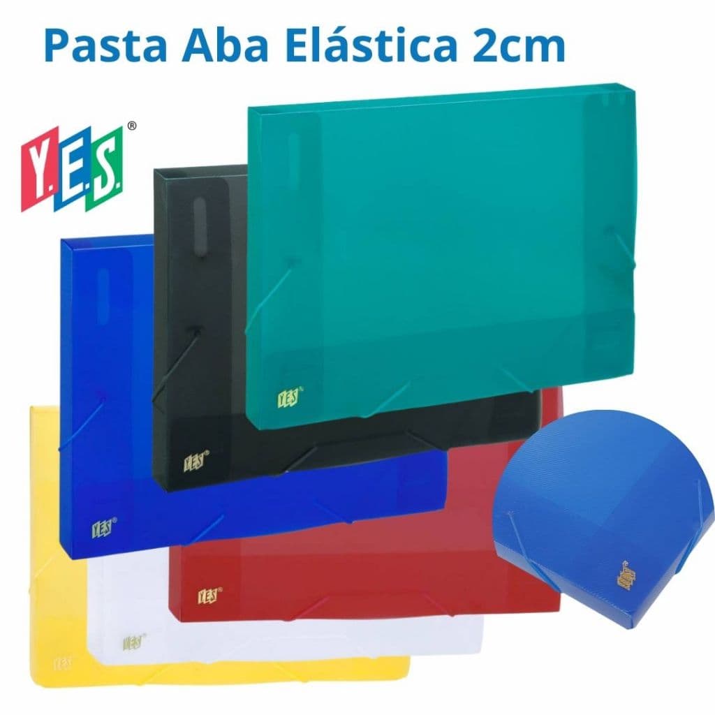 Pasta Aba Elástica YES 2cm tamanho Ofício transparente com elástico de silicone CX020S