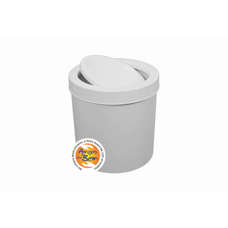 Lixeira Cesto Multiuso com tampa basculante branca 6L Astra