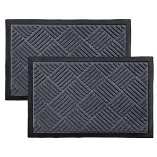 Kit com 02 Tapete Capacho 60x40cm Bem Vindo Emborrachado para Porta