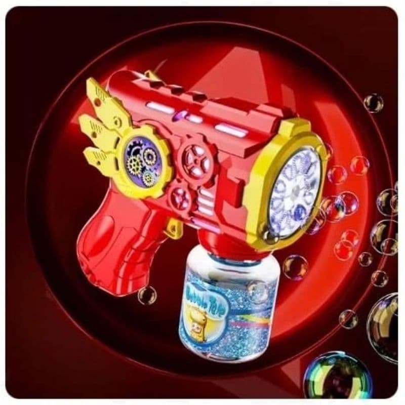 Pistola Lança Bolhas Brinquedo Infantil Bolhas de Sabão Luz Led  Com Reservatório