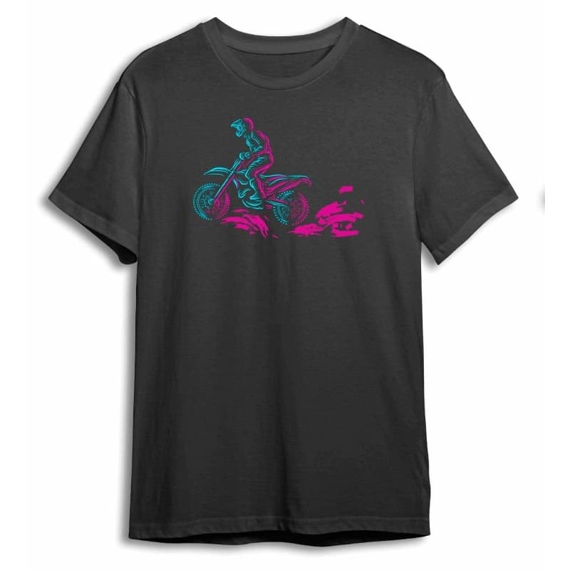 Camiseta t-shirt Premium estampada motocross branca ou preta do tamanhos PP ao G3