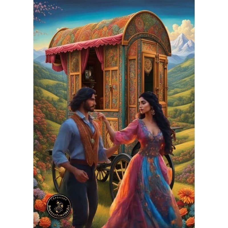 Quadro Casal Cigano Placa Decorativa MDF