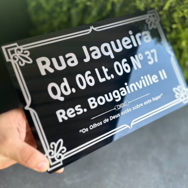 Placa de Endereço c/ Gravação a Laser - Número Residencial para Casa, Condomínio - ACM (Alumínio)