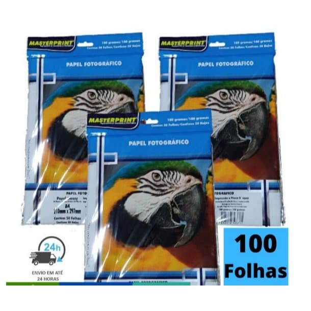 Papel Fotográfico 180G Glossy A4 À Prova D'água Brilhante Premium 100 folhas MASTER PRINT