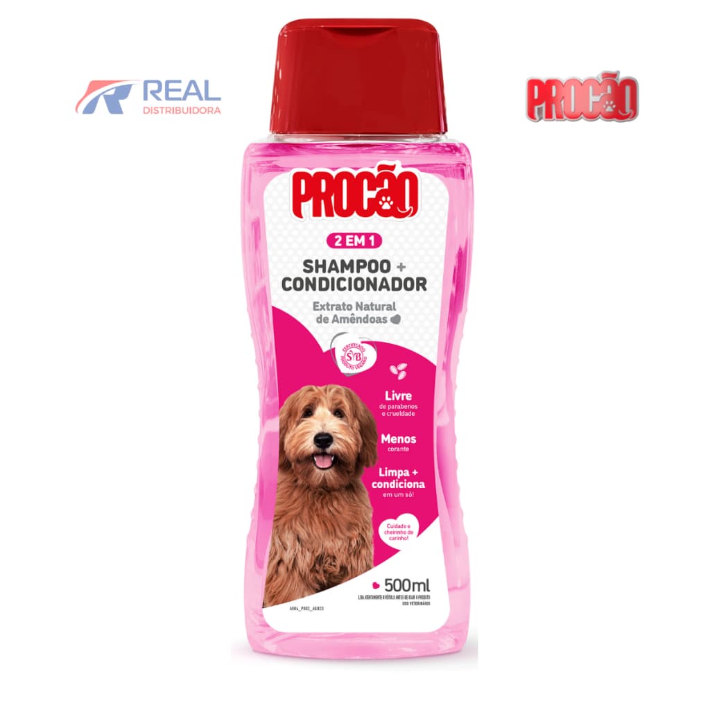 Shampoo Condicionador Pet Procão 500ml – Limpeza, Hidratação e Brilho para Cães e Gatos