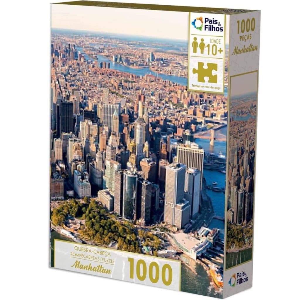 Quebra Cabeça 1000 Peças Manhattan Grande 54x74cm Nível Difícil