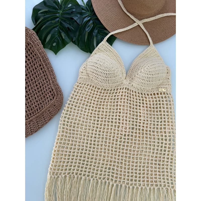 Saída de praia feminina em crochê
