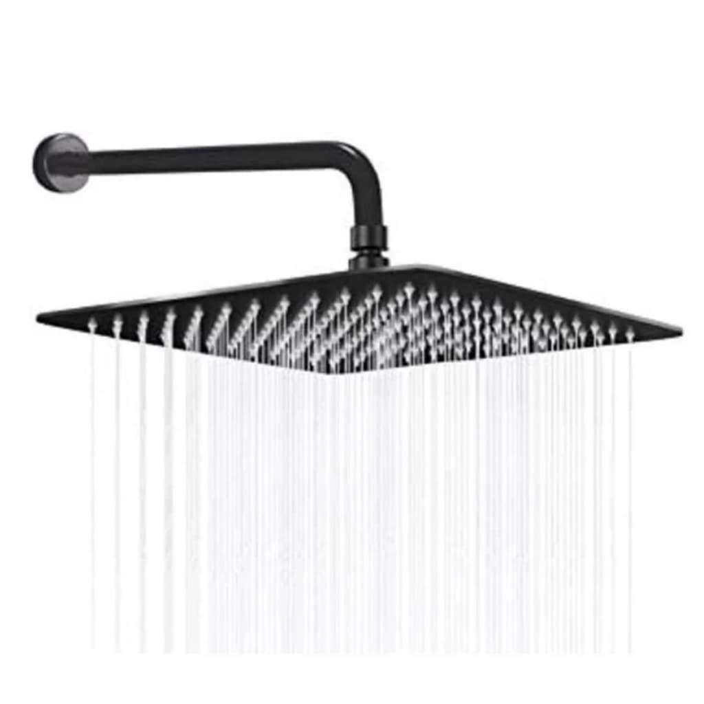 Chuveiro Ducha 20x20 Articulado Preto Inox 304 Quadrado Banheiro Piscina Area Externa