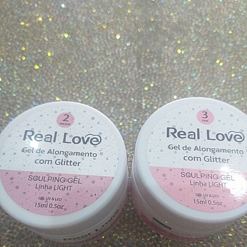 Gel de Alongamento com Gliter Real Love 15ml