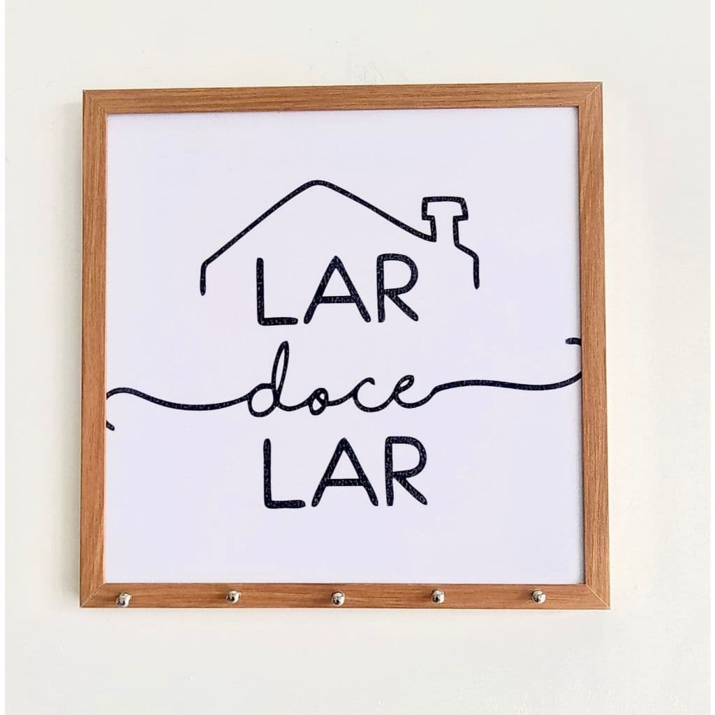 Quadro decorativo cobre caixa de luz PORTA CHAVES com moldura 53x53 Lar doce Lar sala/quarto/cozinha/decoração/parede