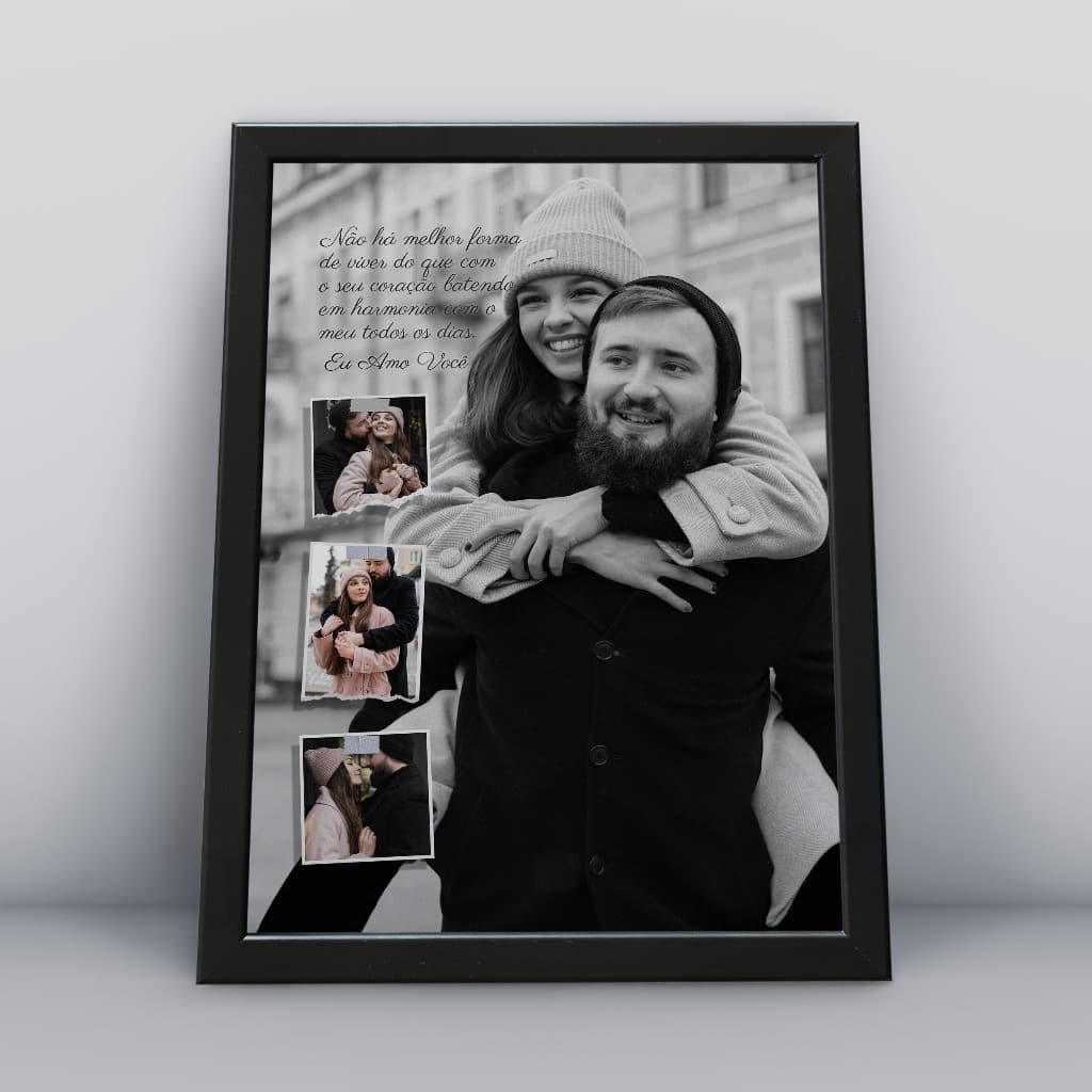 Quadro Personalizado Com Foto Modelo 4 Fotos Presente dia dos Namorados Presente Casal