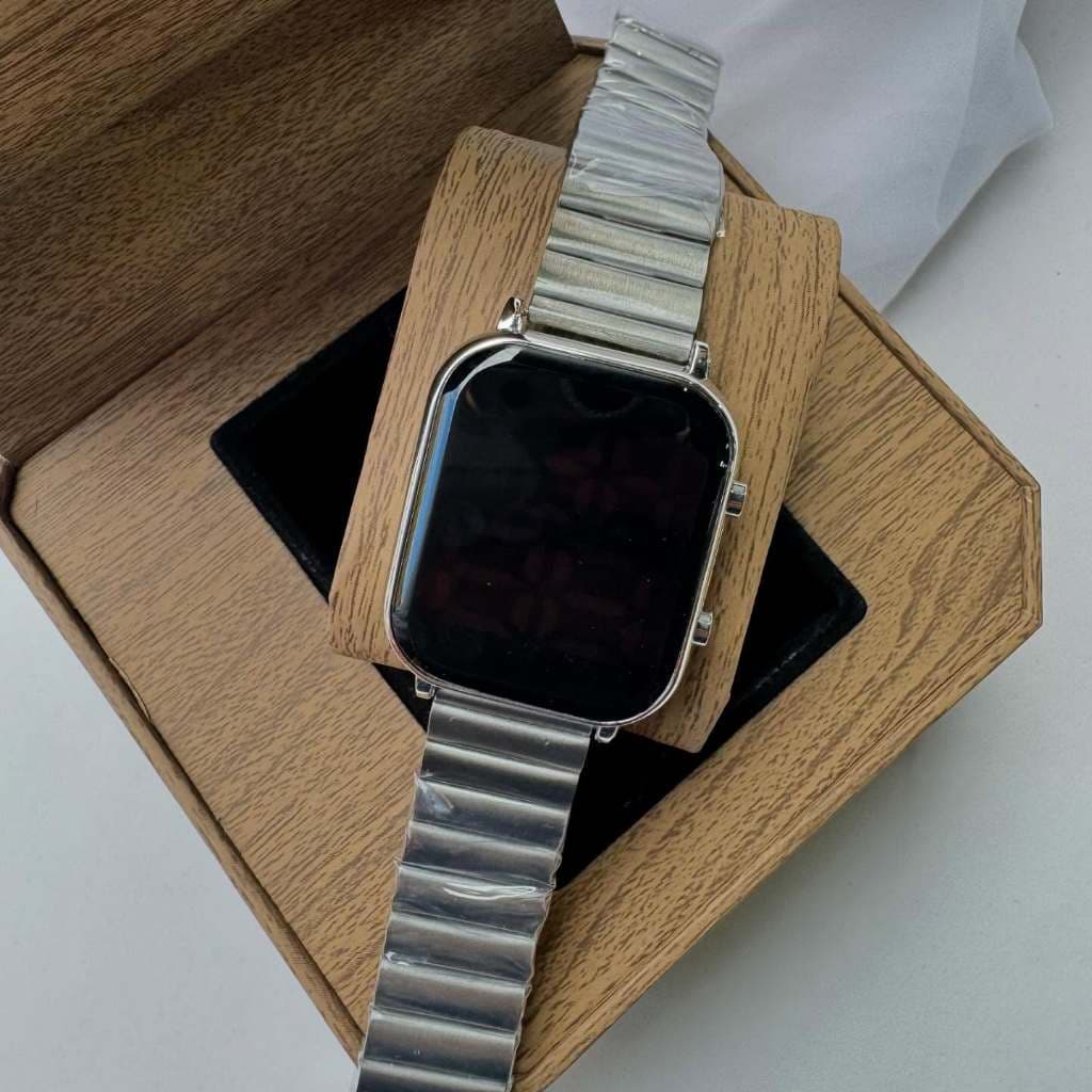 Relógio Feminino Watch Digital Led Pulseira de Aço Luminoso Rosé Preto Prata Dourado