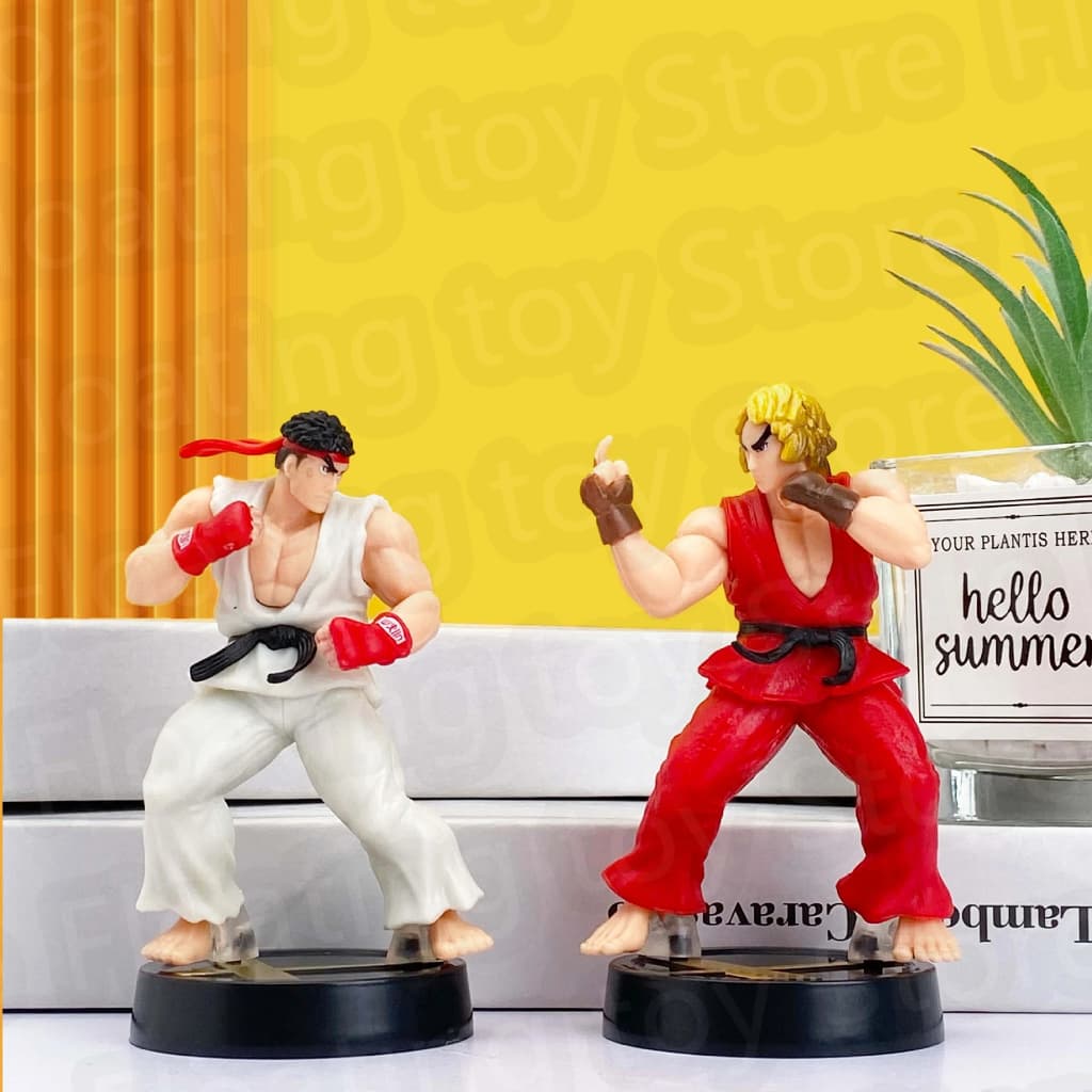 Action Figure Street Fighter Miniaturas Ryu Ken Bonecos para Decoração Gamer Geek Presente Anime Criança Adulto