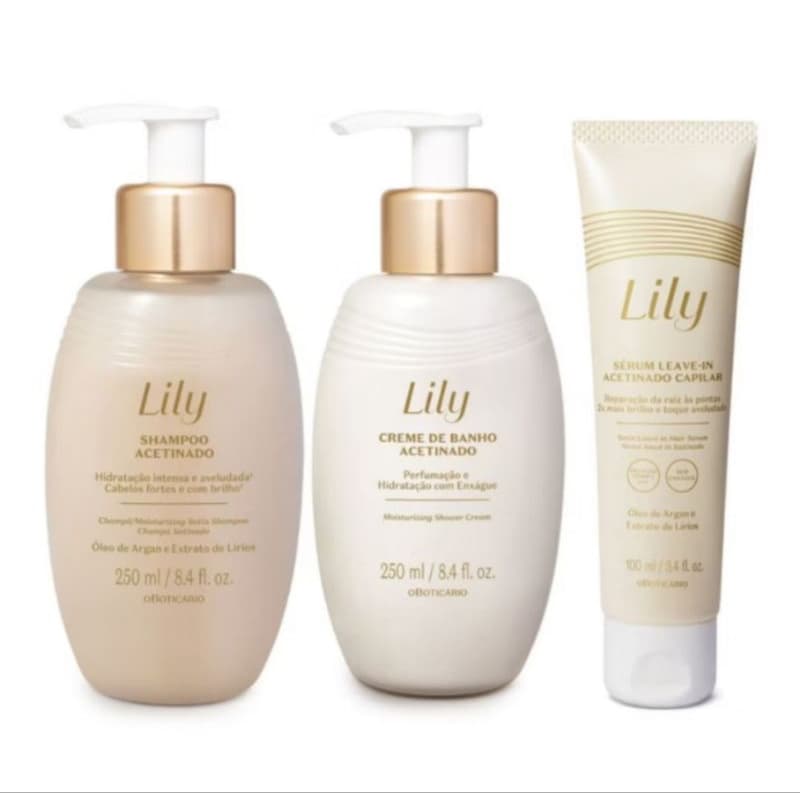 SHAMPOO CONDICIONADOR E LEAVE IN LILY O BOTICARIO 250 ML