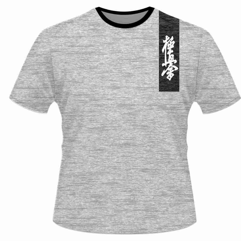 Camisa Camiseta Karate Kyokushin Cinza Mesclada 251-3