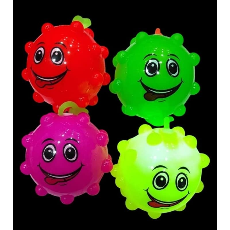 Kit 4 Brinquedo Bolinha Elástica Para Pet Com Apito e Led