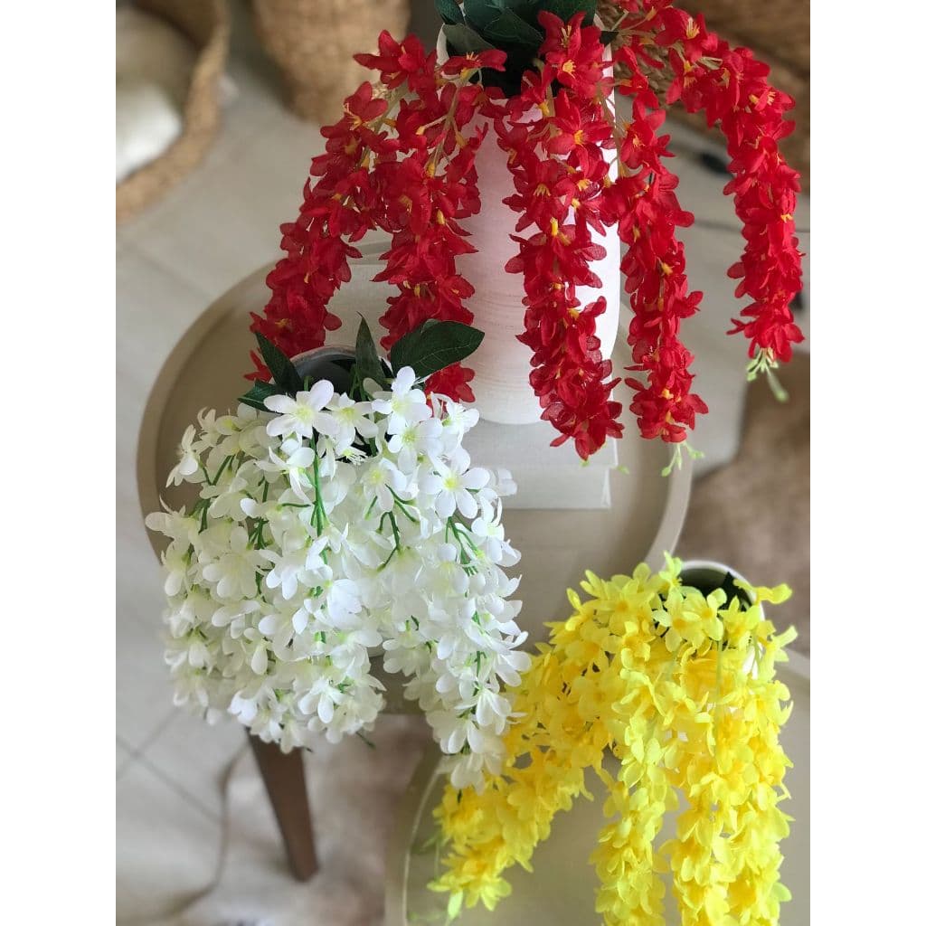 Buquê  Pendente de Cerejeira Flor de Seda 60 Centímetros Decoração Festa Casamento