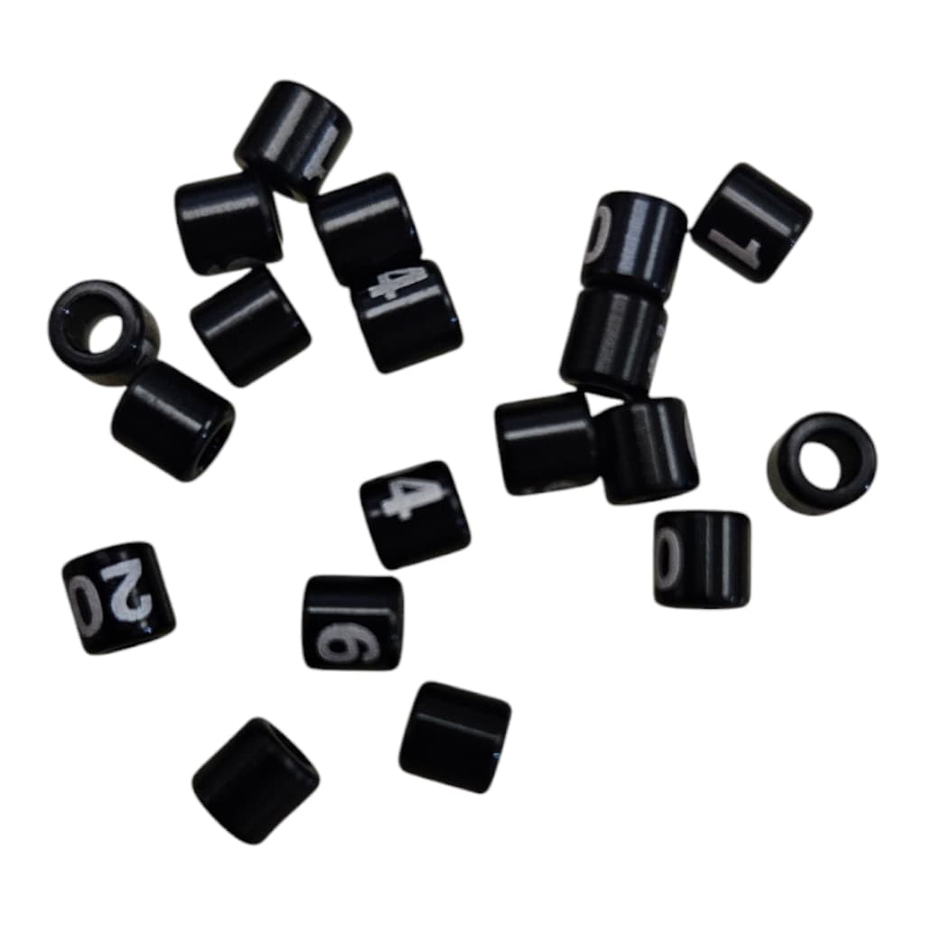 20 Anilhas Marcação fechadas Numerada 2.2mm - Coleiro Bigodinho