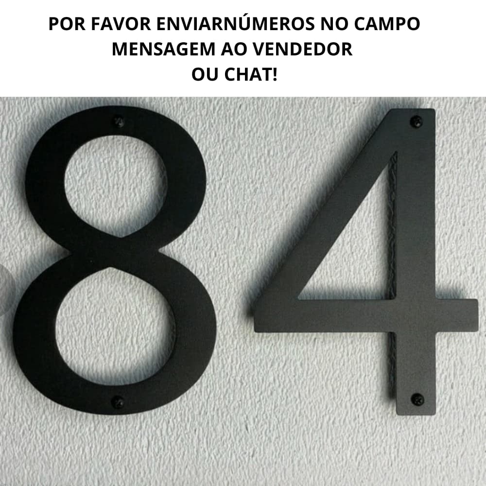 NÚMEROS PARA CASA, NÚMERO RESIDENCIAL 10CM, IDENTIFICAÇÃO PARA CASA, NÚMERO PARA FACHADA, PARTA.