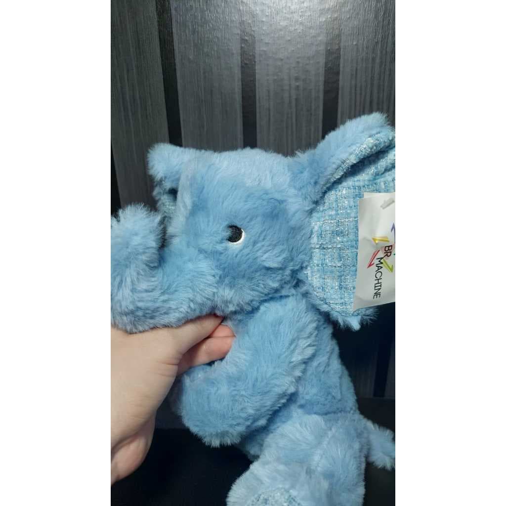 Elefante Elefantinho azul de pelúcia - 21 cm de altura - Br machine