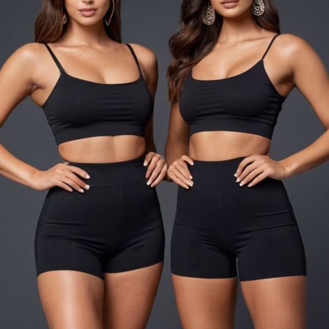 Conjunto Top + Short Legging Fitness Academia Cintura definida Yoga Corrida Fashion