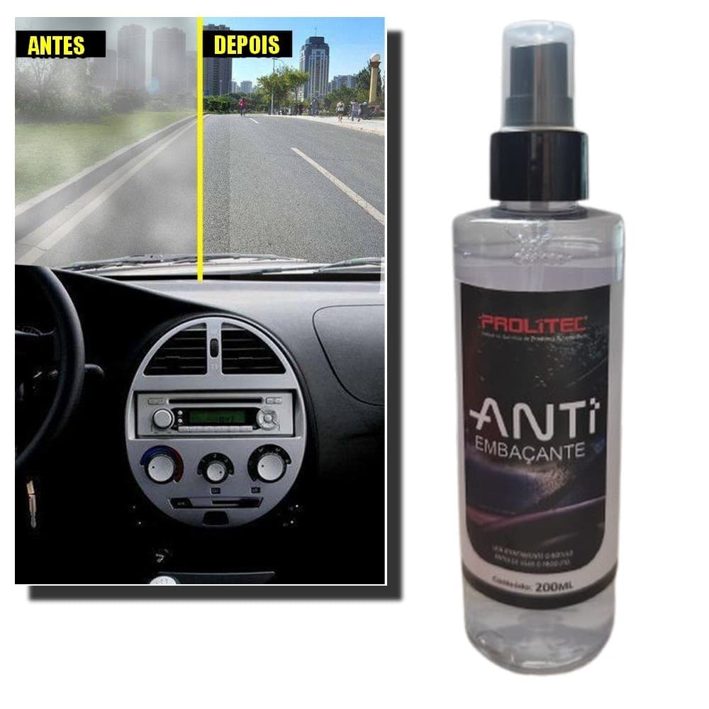 Anti Embaçante de Vidros + Visibilidade Carro Prolitec 200ml