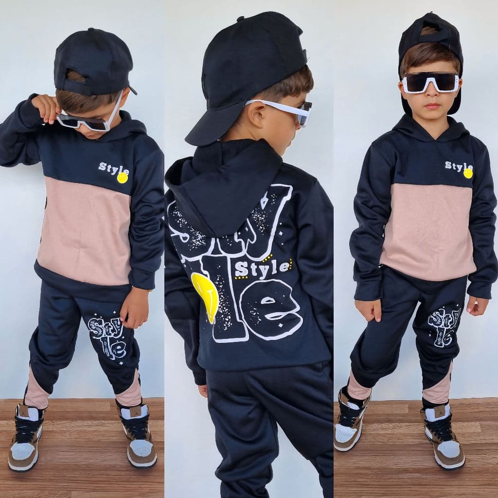 Conjunto de inverno infantil moletom grosso lançamento 2026 com capuz