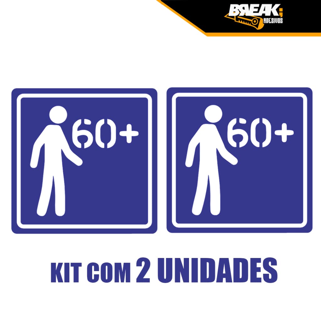 Adesivo Idoso 60+ para Carro