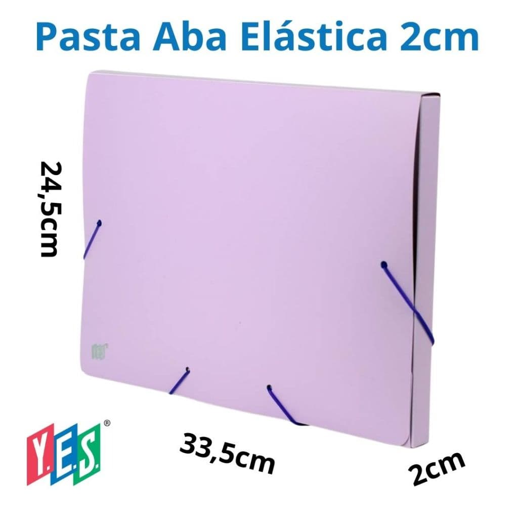 Pasta Aba Elástica YES lombo de 2cm tamanho Ofício transparente com elástico de silicone CX020BC