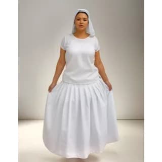 Roupa Umbanda Candomblé Feminina Conjunto Pomba Gira 2 peças Camisu + Saia Oxford.